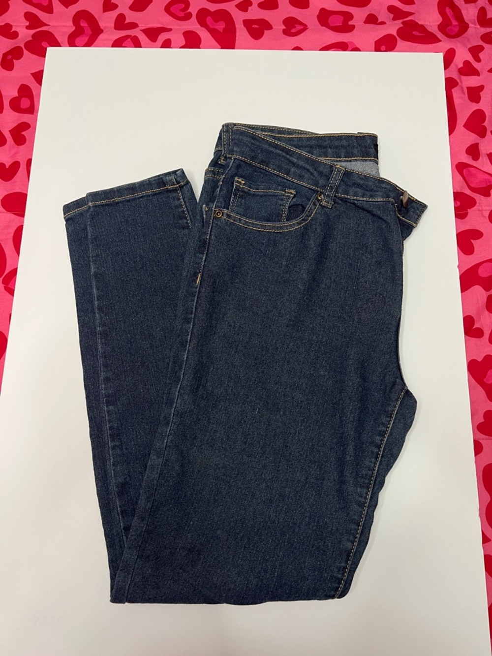 Classic High-Rise Women’s Dark Wash Jeans - Navy Blue